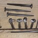 10 Rose Head nails, 2 1/2" 2.5 inch long, rustic vintage antique look, decorative black square forged wrought iron ~10*140.7