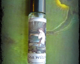 Sea Witch pagan perfume oil, mystical elemental perfume oil 10ml roll on, wild woman, essential oils, resins & absolutes