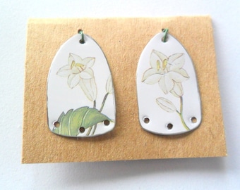 Upcycled Decorative Floral Tin Earring Findings