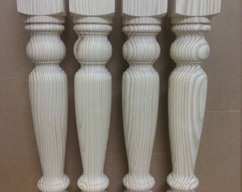 genuine hand turned farm table legs 4 x 4 x 29"