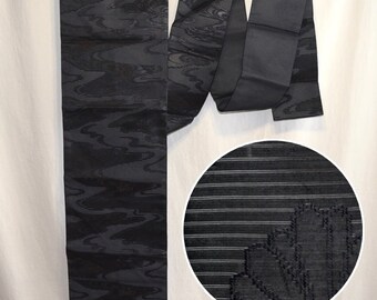 Vintage Japanese Nagoya Obi Sash Belt Ro Silk "Black Nagoya"