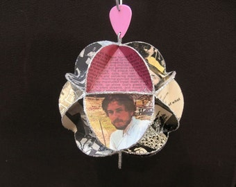 Bob Dylan Album Cover Ornament Made From Record Jackets - Folk Rock Music
