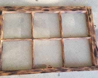 Autumn fall pecan decor! Old window frame sash, 34x25 holiday seasonal home decor
