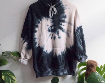 Black Tie Dye Hoodie, indie, grunge, tumblr