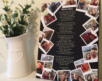 Regalo de aniversario personalizado para novia foto collage novio impresión amistad presenta esposa cita día de san valentín