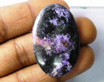 Rare- Charoite loose stone, Natural charoite cabochon gemstone, Purple Russian charoite gemstone, charoite loose gemstone 52 Cts. R-3100
