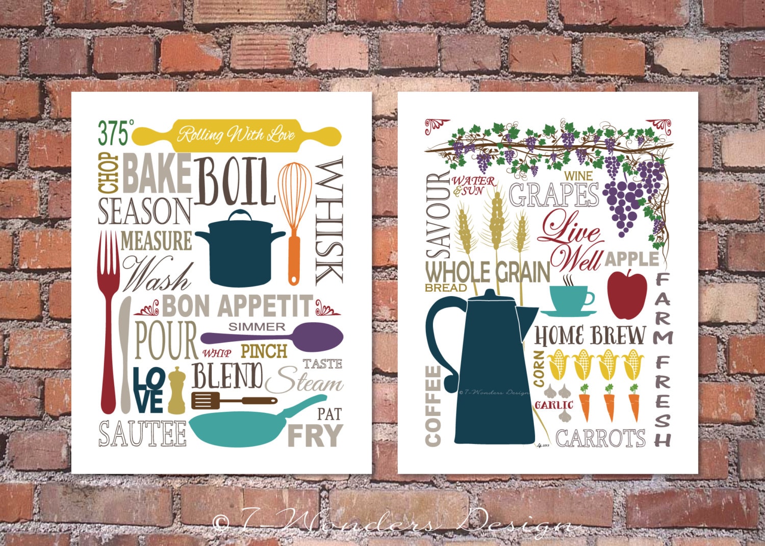 Modern Kitchen Art Prints Culinary Love Fine Art 2 8x10