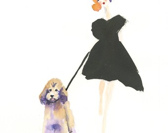 Poodle dog Art, Poodle Art Print, Poodle, Dog art, watercolor poodle, watercolor dog,