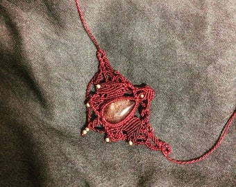 Purple Moss Quartz Micro Macrame Choker Necklace