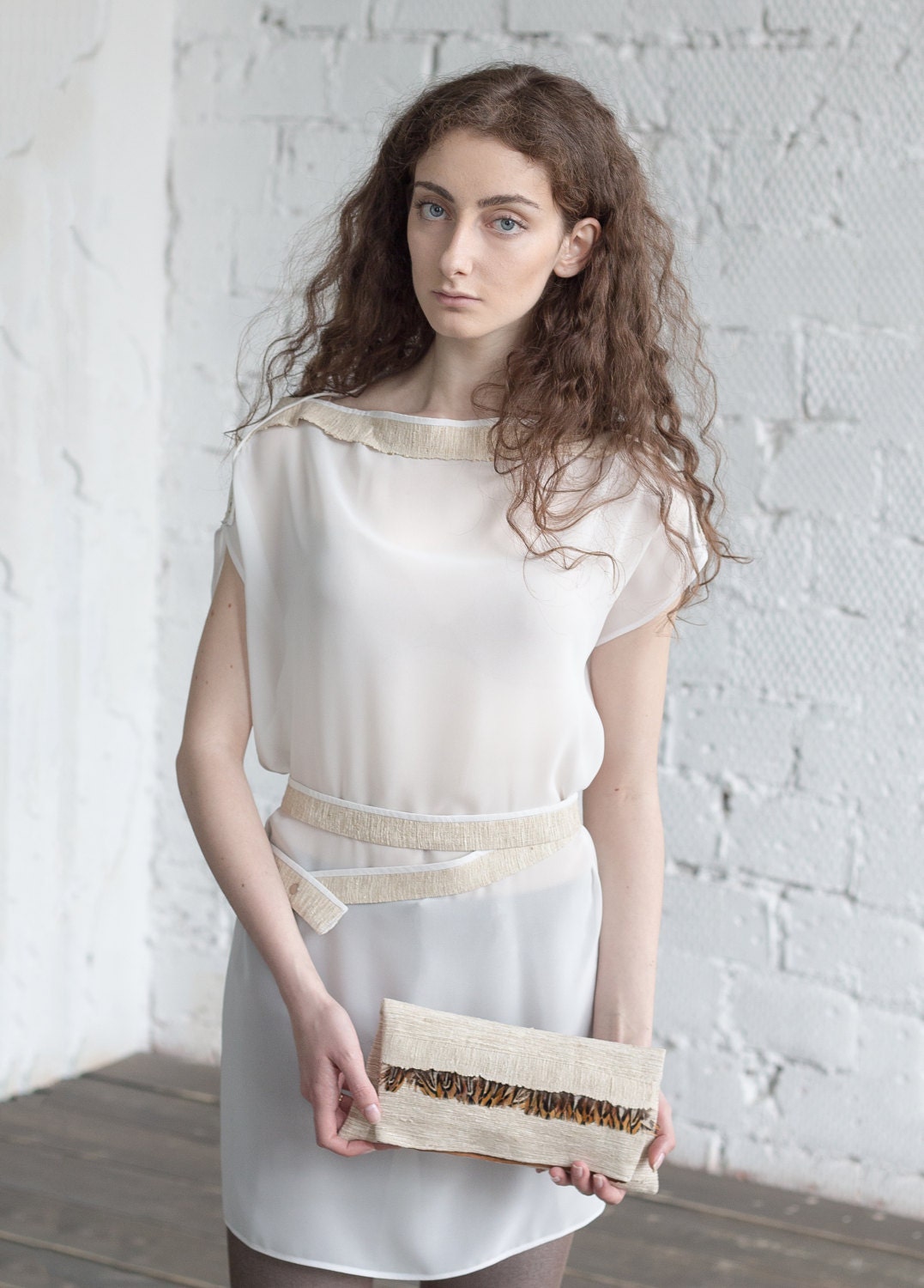 Wedding Guest dress / Chiffon Tunic / Oversized summer Tunic