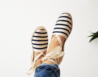 STRIPED COTTON ESPADRILLES