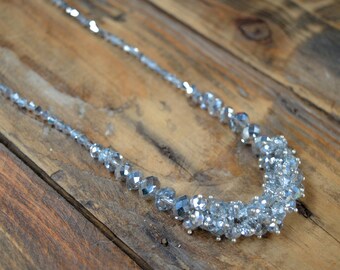 Crystal Necklace, Vintage Necklace, Cluster Necklace, Beaded Necklace, Necklace, Crystal Jewelry, Gifts for Her, Wedding Gift