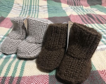Plainknit High Top Baby Booties