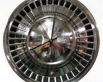 1961 Ford Wall Clock - Galaxie Fairlane Hubcap Clock - 1960's Classic Car - Hub Cap Clock - Father's Day Gift For Him