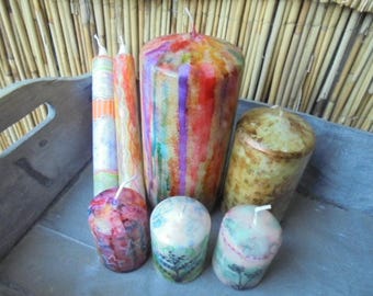 7 Kerzen, Handbemalt