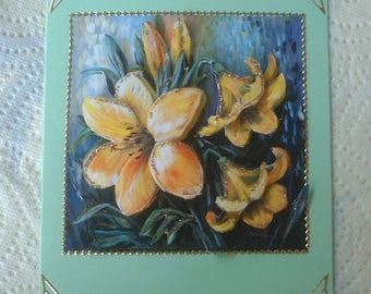 12 - 3d yellow flower greeting card