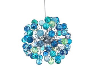 Pendant Lighting, bubbles light, blue lights with sea color bubbles for children room, dinning room, kitchen or bedroom.