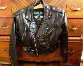 80s New Age Cropped Leather Jacket