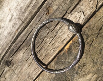 Vintage Sterling Silver Engraved Bangle