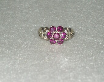 Sterling Silver Rubellite Tourmaline Ring- size 9