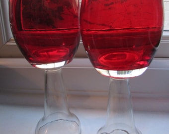 Ruby Red Large Goblets (pair)