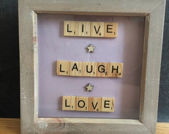Live Laugh Love Scrabble Art