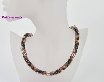 Bead Crochet Rope Pattern - mystic flowers - tutorial