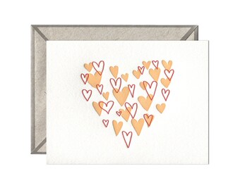 Heart of Hearts letterpress card - single