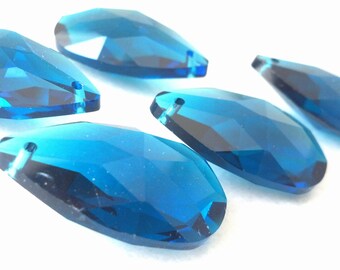 5 Zircon Blue Teardrop Chandelier Crystal 38mm