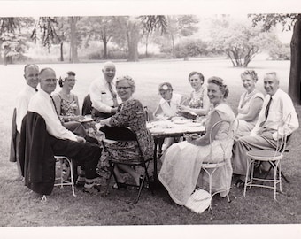 Tea on the Lawn - Found Photograph, Photography, Snapshot, Old photo, Vintage Photo, Family Photograph