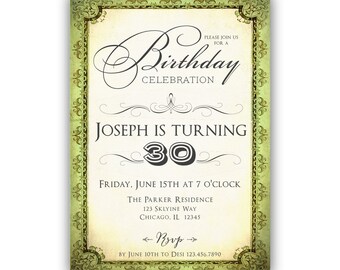 Cheers to 30 Years Birthday Invitation - Cheers and Beers to 30 Years Birthday Invitation Male (Printable) 30th Birthday Invitation for Him