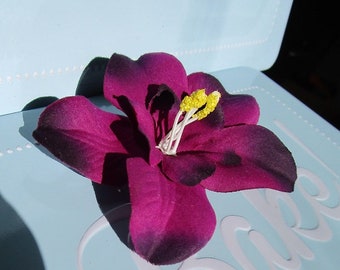 hair clip, purple orchid