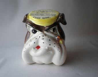 Vintage Ceramic Dog Swear Bank