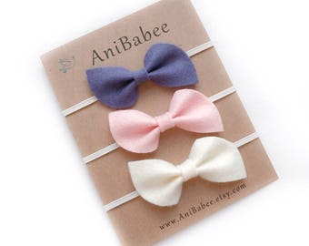 Baby Girl Bows, Baby Girl Headband, Baby Headband, Baby Headband Set, Baby Bow Headband, Baby Headbands, Newborn Headband, Felt Hair Bows