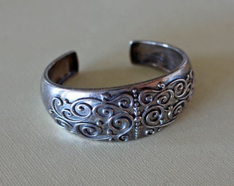 Sterling Silver Decorated Cuff Bracelet