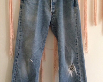 Jahrgang 1970 zerstört Levi's 501 raw Edge jeans