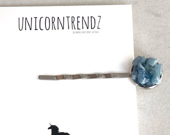 Something Blue For Bride, Bride Hair Pin, Gem Hair Pin, Bridal Hair Pin, Wedding Hair Pin, Gift For Bride, Blue Hair Pin, Aquamarine Pin