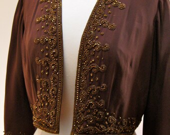 Vintage Jacket Bergdorf Goodman 1950s Beaded great for Evening Holiday Parties