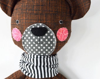 bear rag doll: Berkeley, rosey rag doll, modern, free personalization