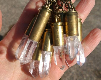 Quartz Recycled Bullet Necklace