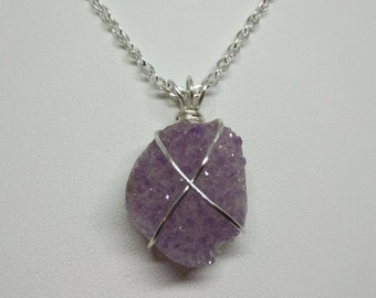 Light Purple Amethyst Druzy Necklace