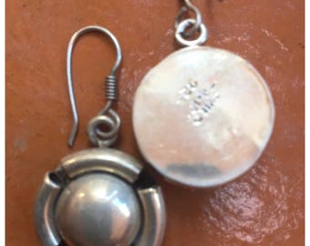 Vintage Sterling Earrings, Taxco, MX, Handmade, Stamped, Beautiful, 1.25"