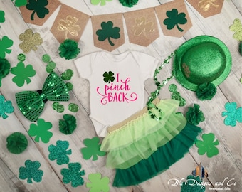 I pink Back/Girl/Gifts/St. Patricks Day/ Kisses/Clovers