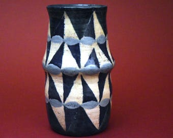 Blue and White Studio Pottery Vase