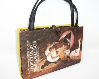 Nancy Drew Book Purse The Clue in the Jewel Box Handbag Vintage Book Purse