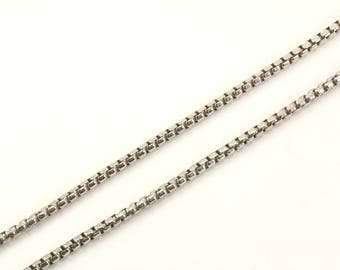Vintage Italy Box Chain Necklace 925 Sterling NC 1012