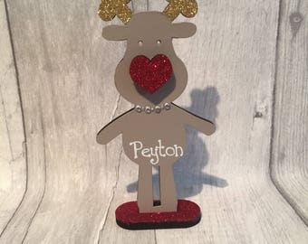 Personalised rudolf standing reindeer