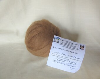 2 oz Medium Fawn Alpaca SUPERFINE (Gladiola) Roving - for Spinning, Nuno Felting or Needlefelting