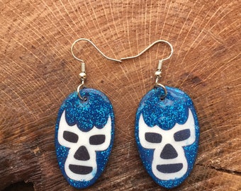 lucha libre earrings Blue Demon