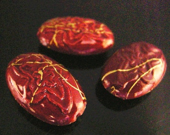 6pc 25X17mm flat oval acrylic beads-6713
